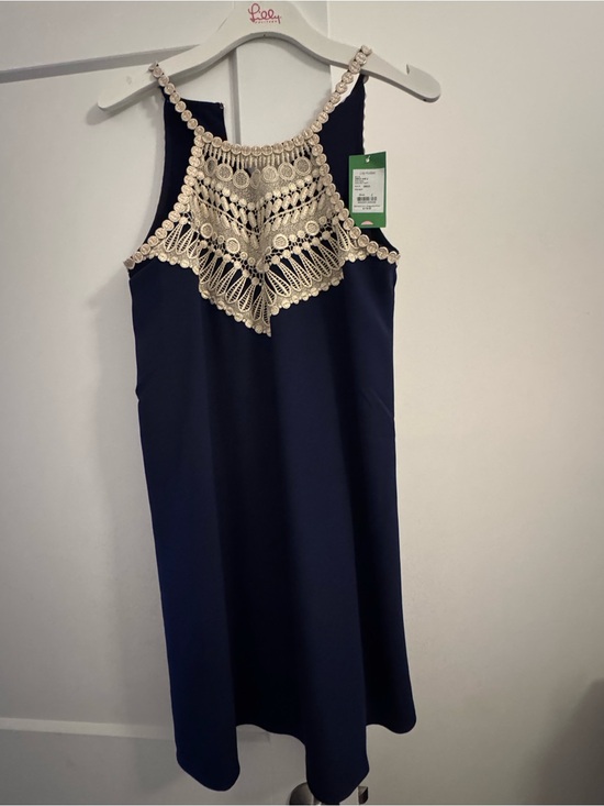 Lilly Pulitzer Other - Lilly Pulitzer Navy Dress with Cream Crochet Yoke